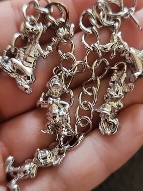 Disney Silver Tone Women’s Charm Bracelet - Polished Silver Color